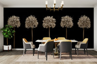 Artistic botanical wall mural.

