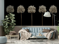 Dark background floral wallpaper.

