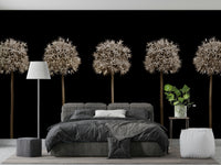 Tall stems against black background.

