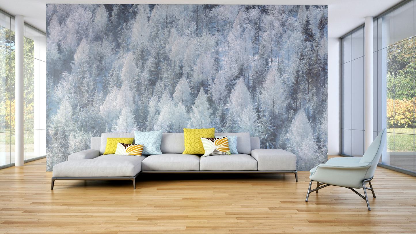 Cool-toned forest design.

