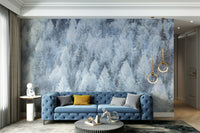 Frosted forest wall mural.

