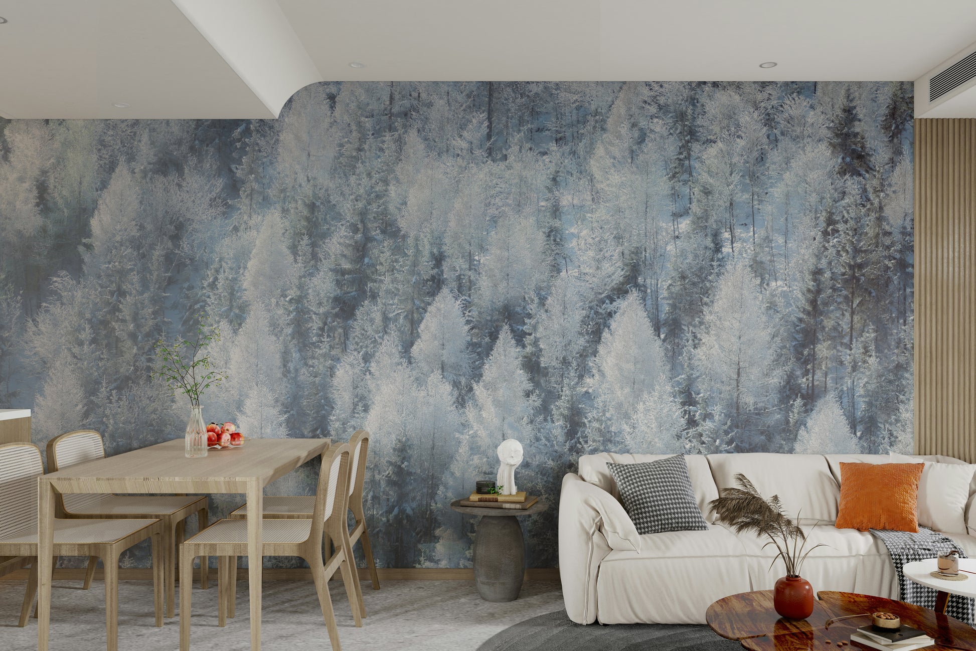 Detailed close-up of frosty branches.

