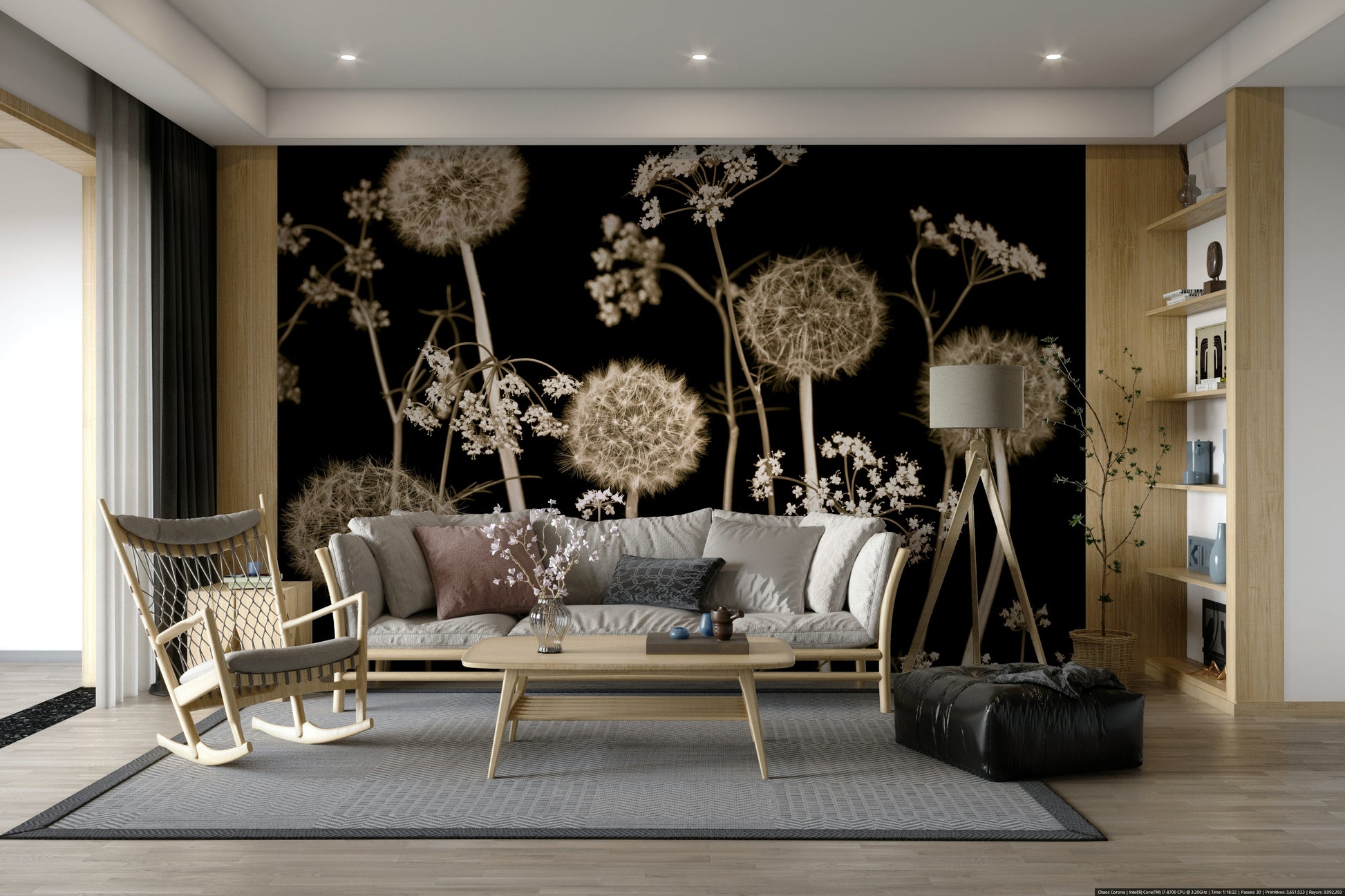 Artistic floral print for walls.

