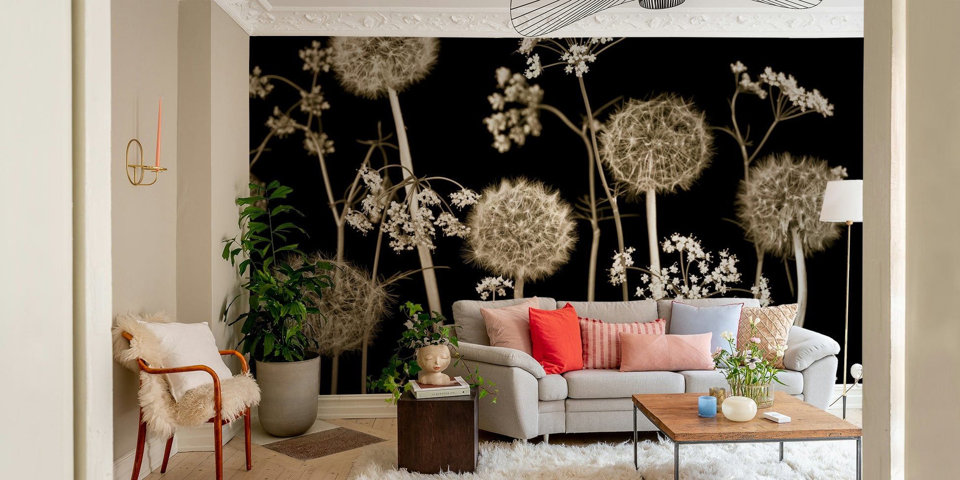 Detailed close-up of a floral pattern.

