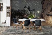 Notre-Dame Cathedral at night.

