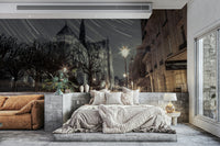 Gothic architecture and night sky.

