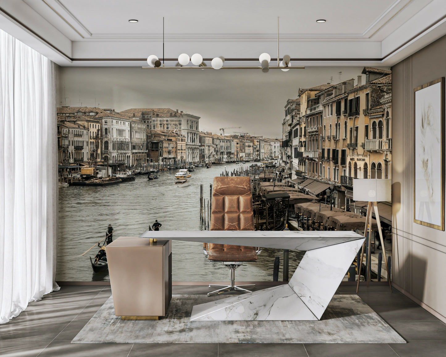 Romantic city wall covering.

