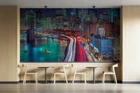 Brooklyn Bridge in the foreground.

