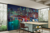 Reflections on water at night.

