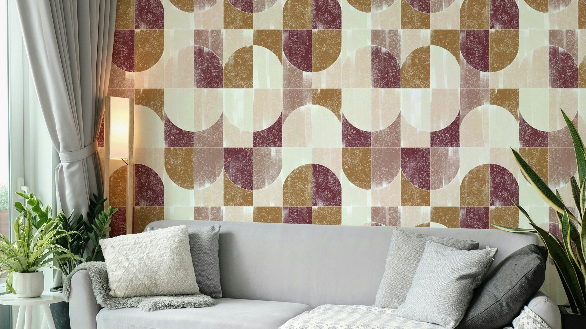 Geometric tile pattern wallpaper.

