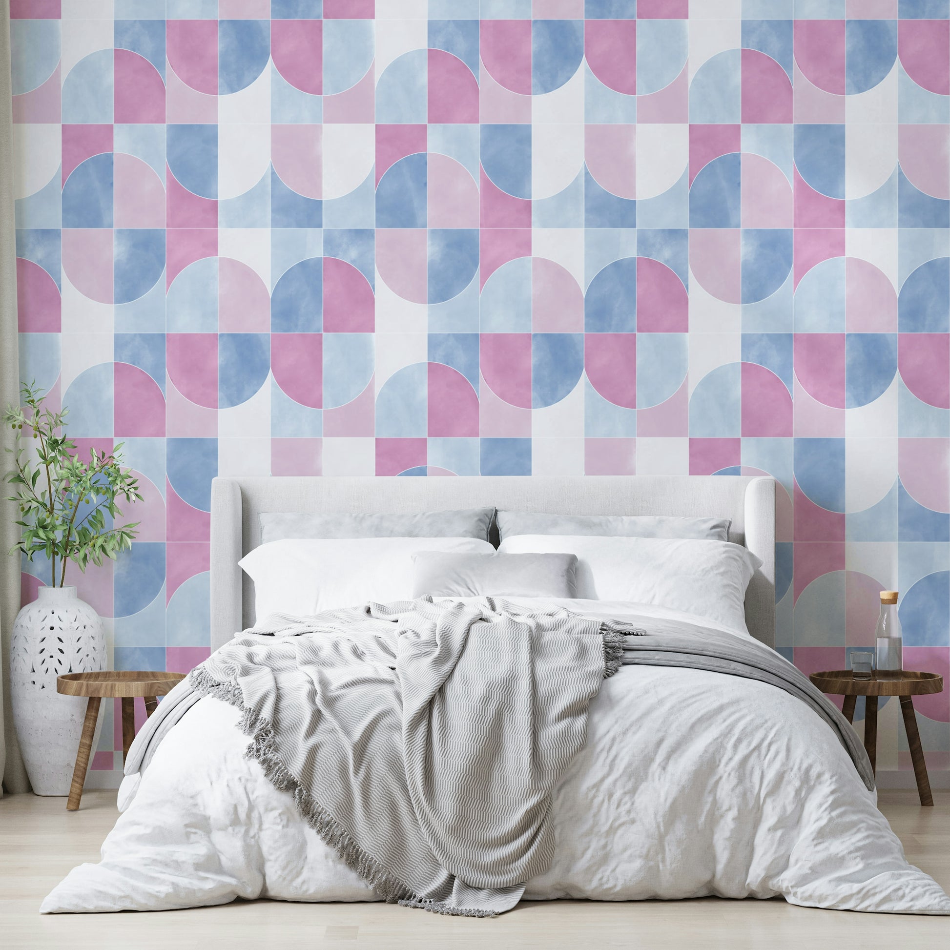 Color washed effect on wallpaper.

