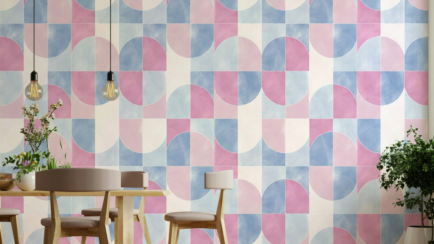 Geometric tile pattern wallpaper.

