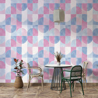 Cotton candy toned wall covering.

