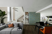 Cottage sage green colored wallpaper.

