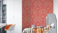 Classic floral motif wallpaper.

