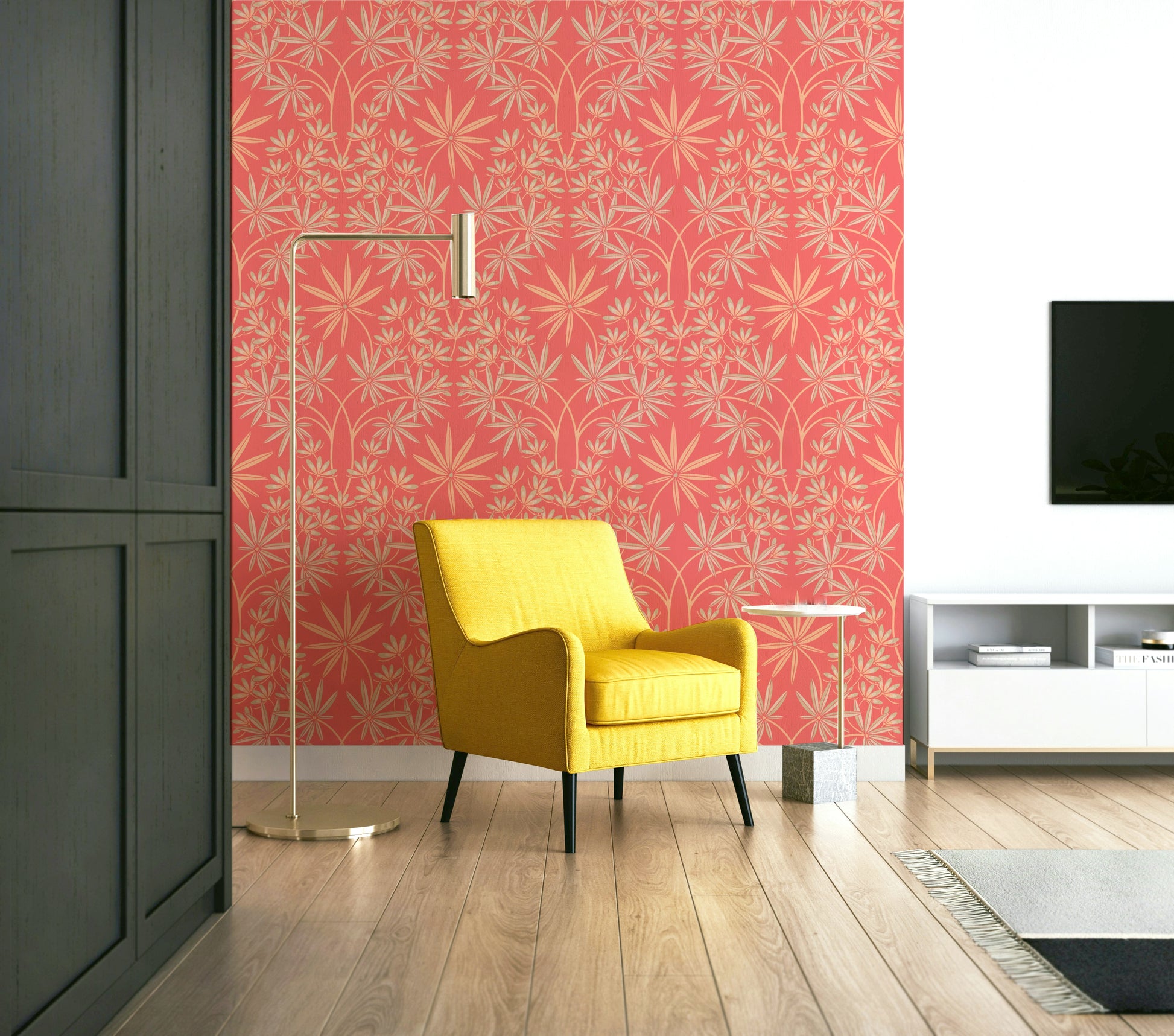 Ornate floral design for walls.


