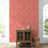 Floral damask wallpaper design.

