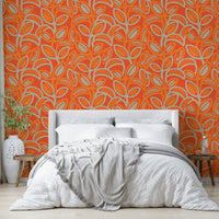 Playful leaf pattern in warm colors.


