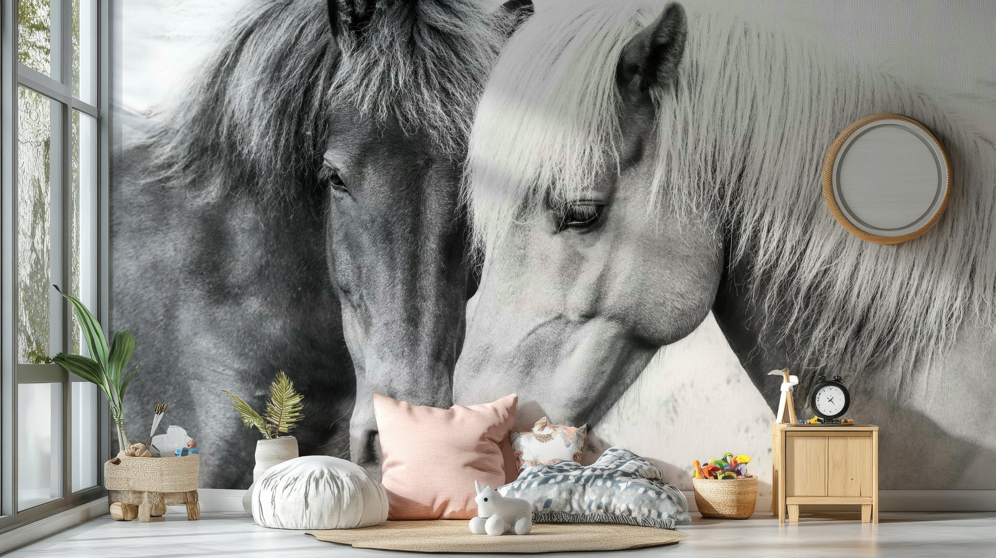 Wall decor evoking serenity and a love for animals.

