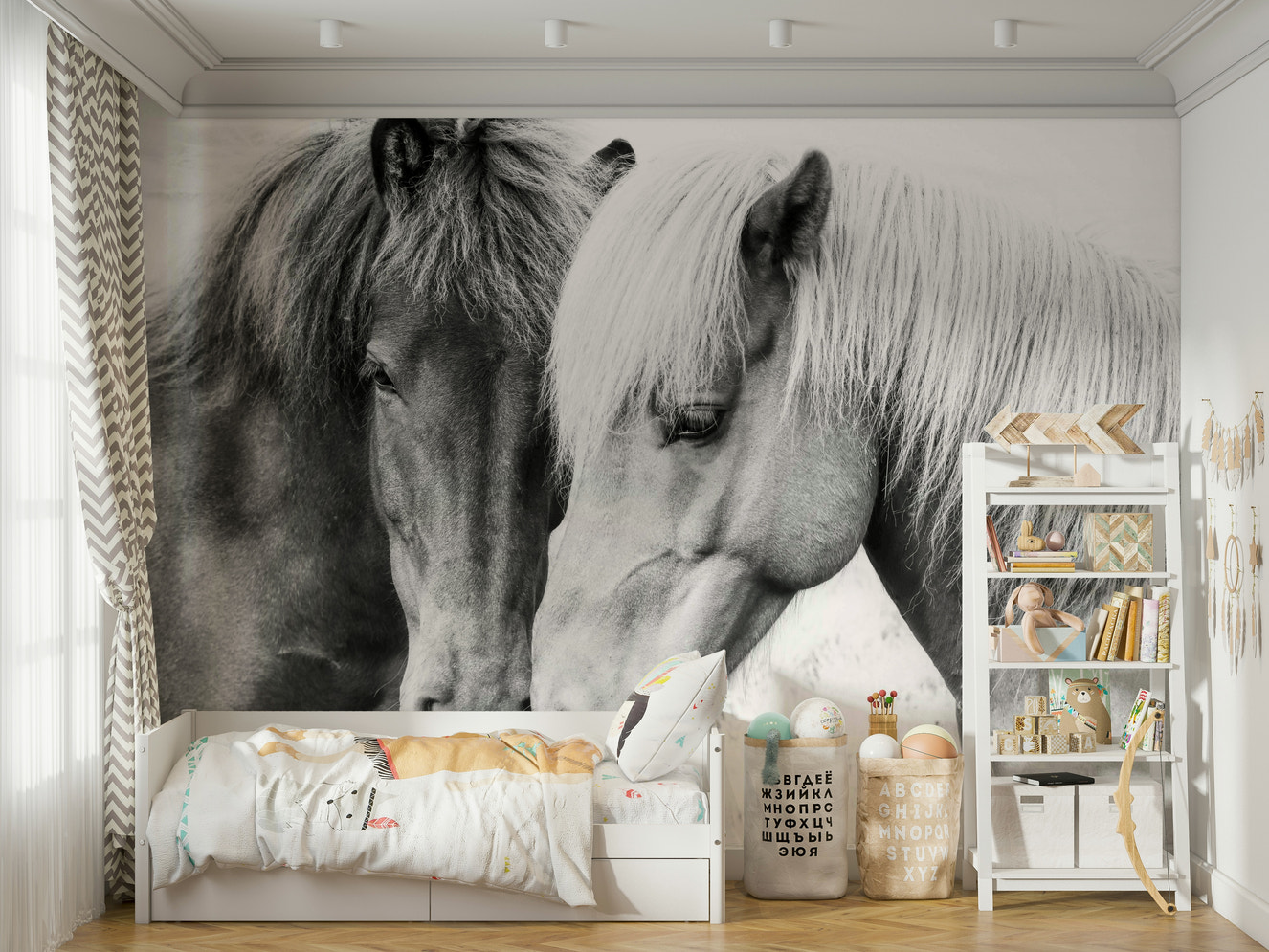 Graceful horses in a natural setting.

