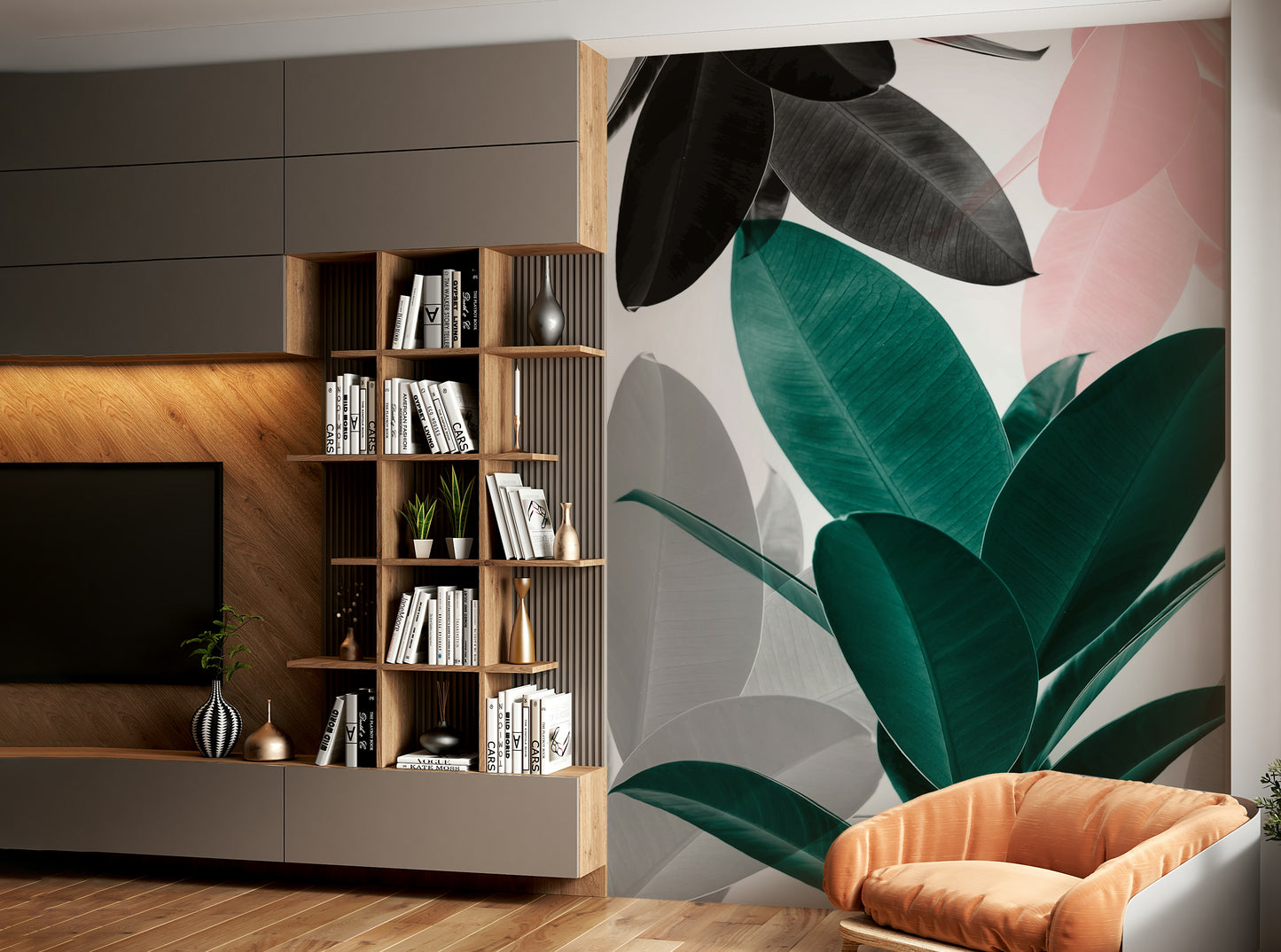 Artistic rendering of foliage with a vibrant quality.

