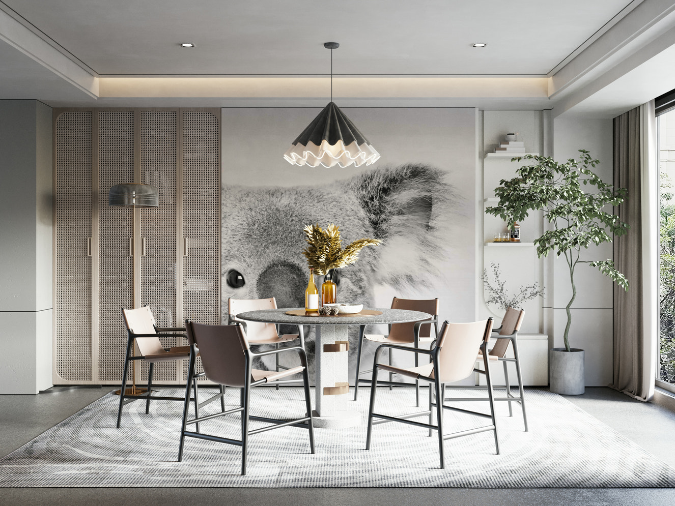 Close-up portrait of a koala.

