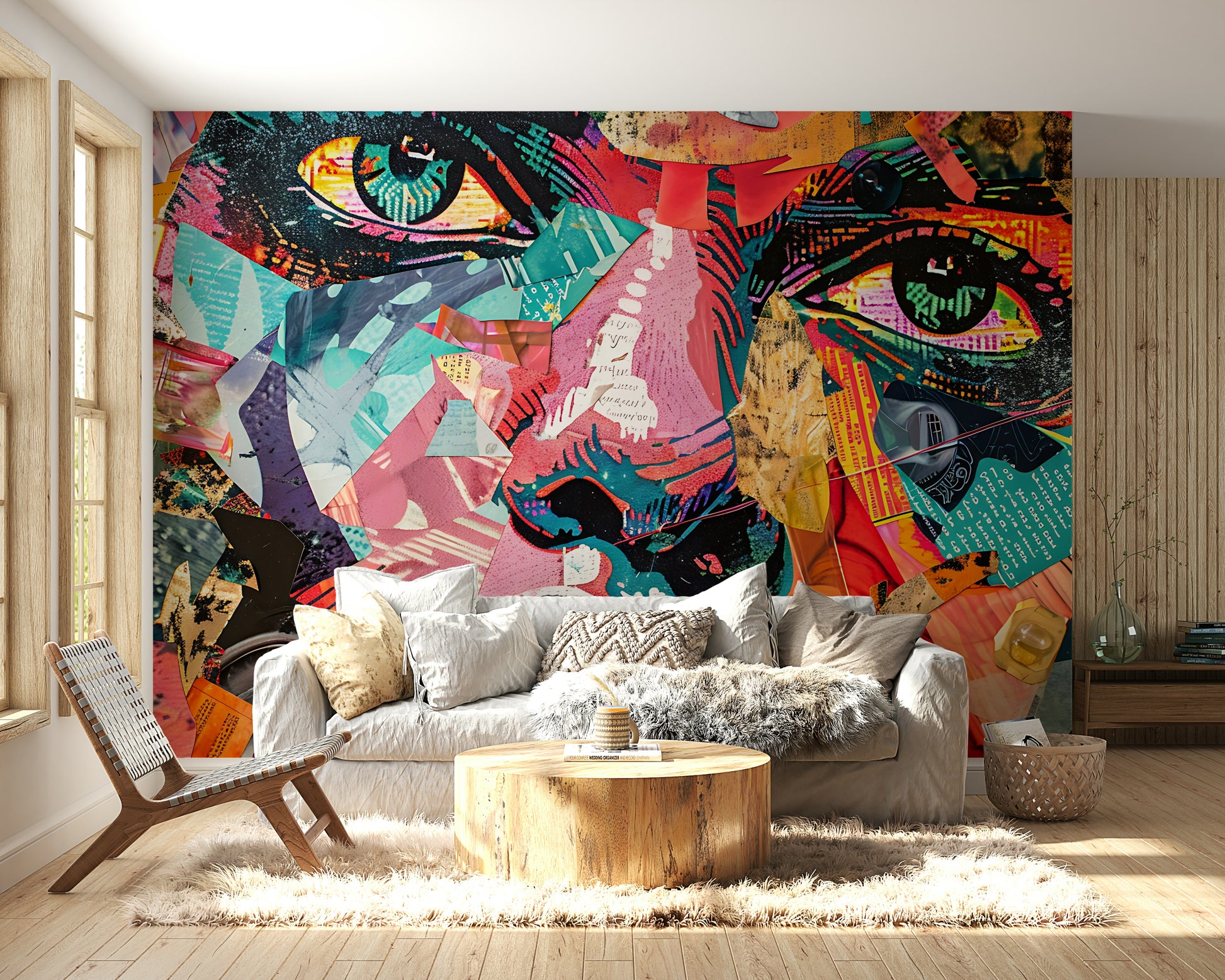 Wall decor evoking contemporary design.

