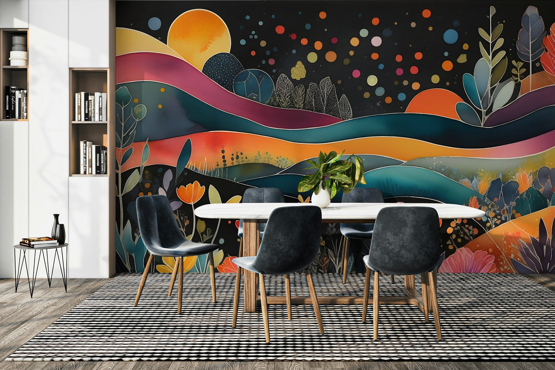 Wall decor evoking a world of endless possibilities.

