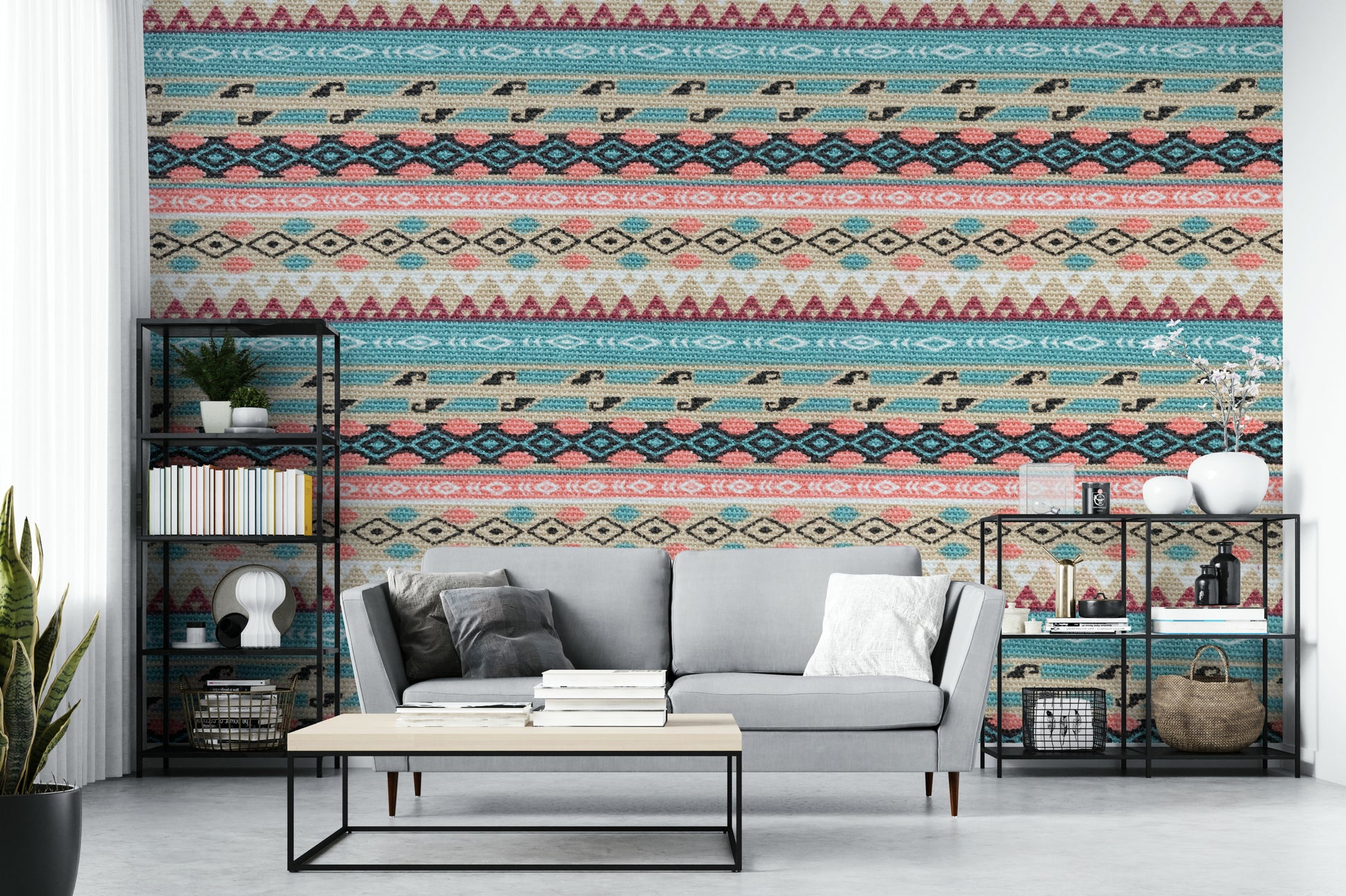 Ethnic motifs and symbolic designs.

