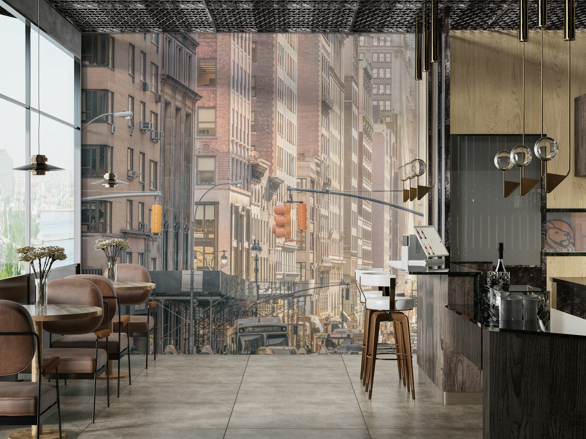 Detailed street activity.

