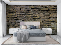 Evokes classic masonry or stone wall.


