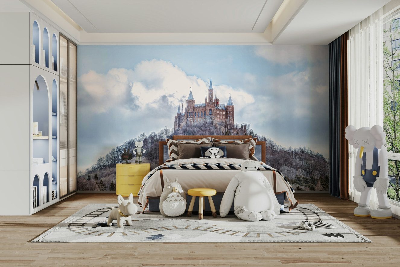 Whimsical castles and fantastical landscapes.

