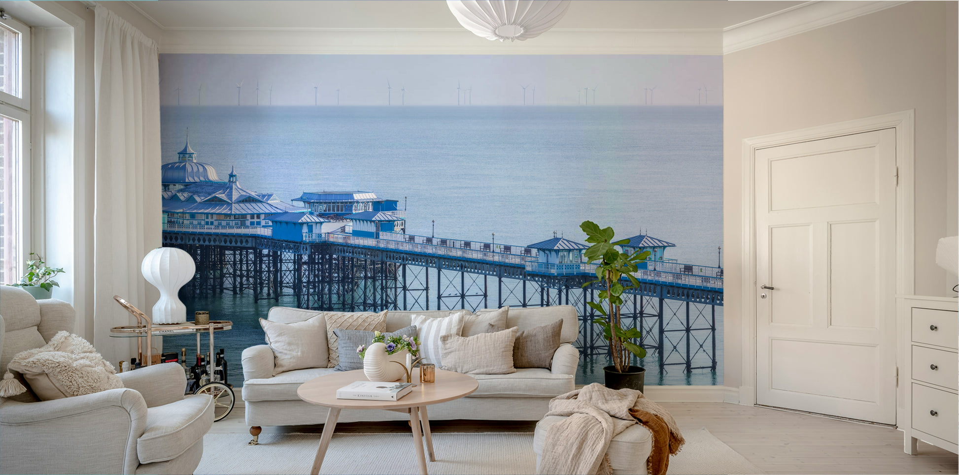 Expansive view of the sea.

