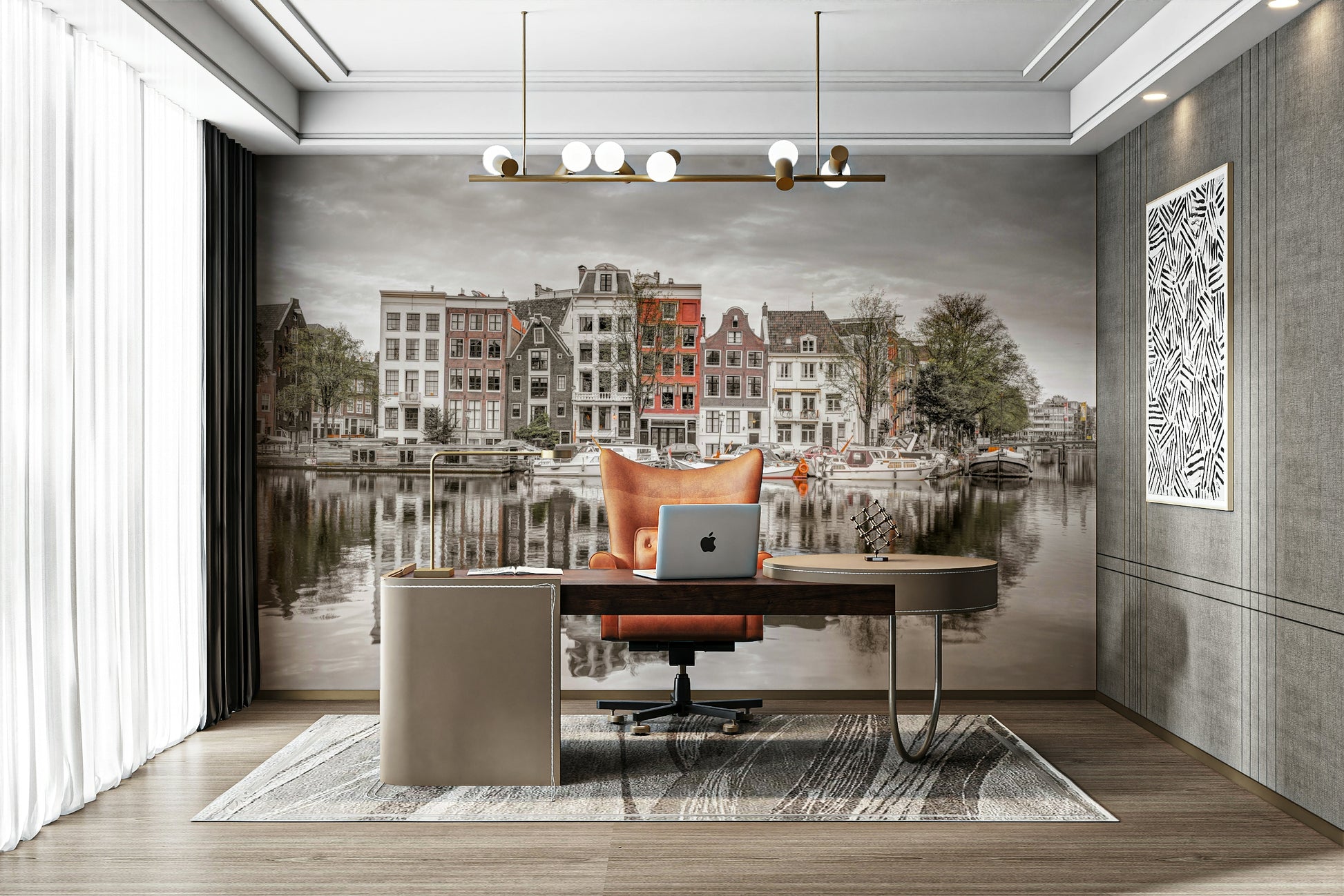 Tranquil canal water.

