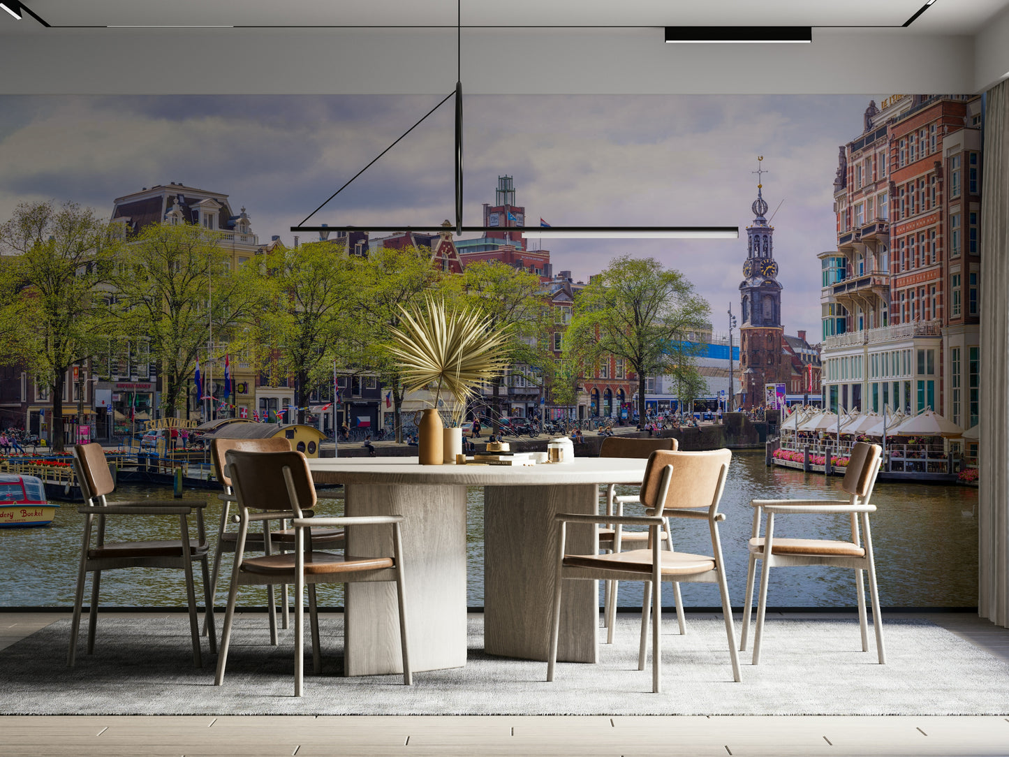 Quaint bridges and colorful boats.

