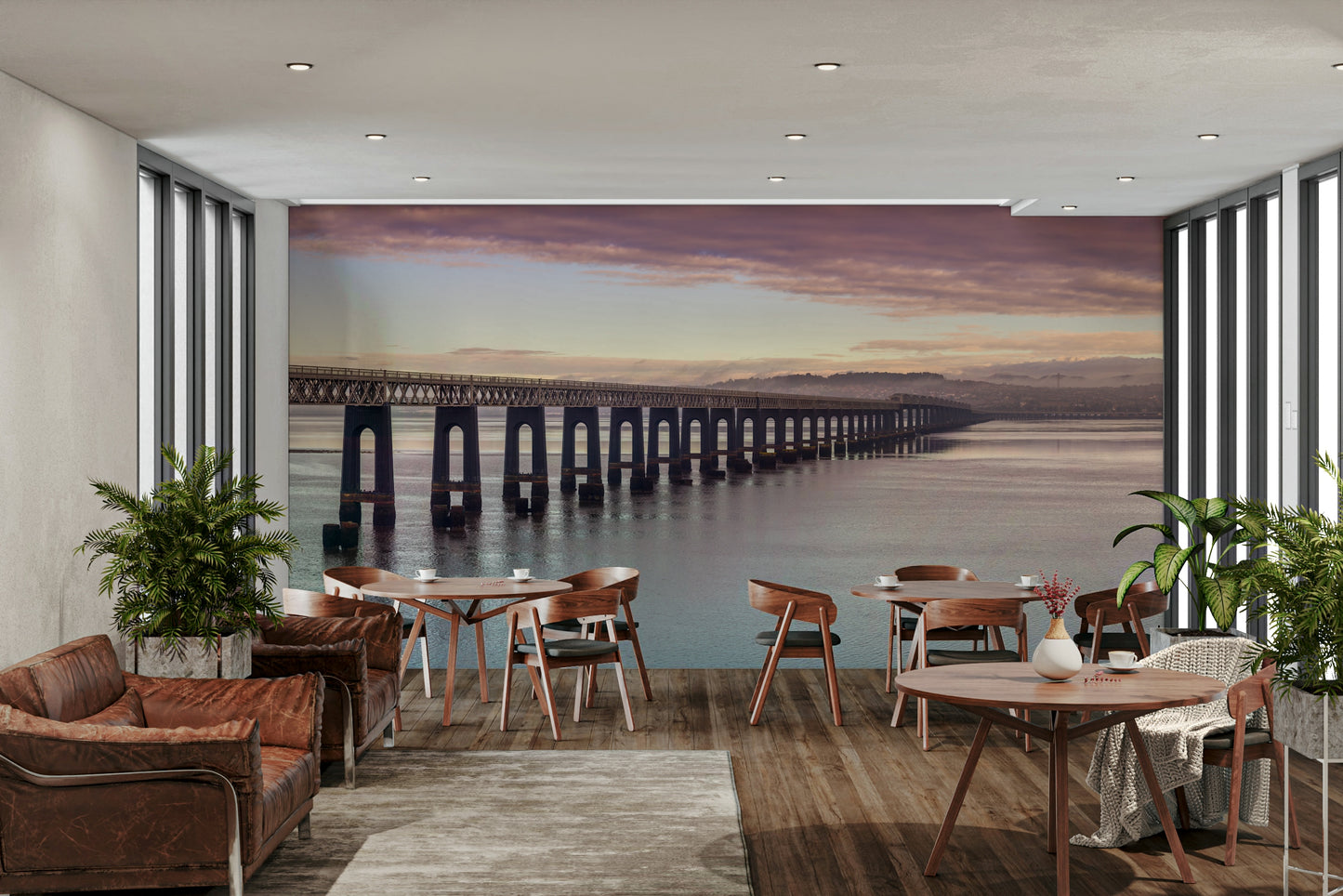 Soft, ethereal light of sunrise.

