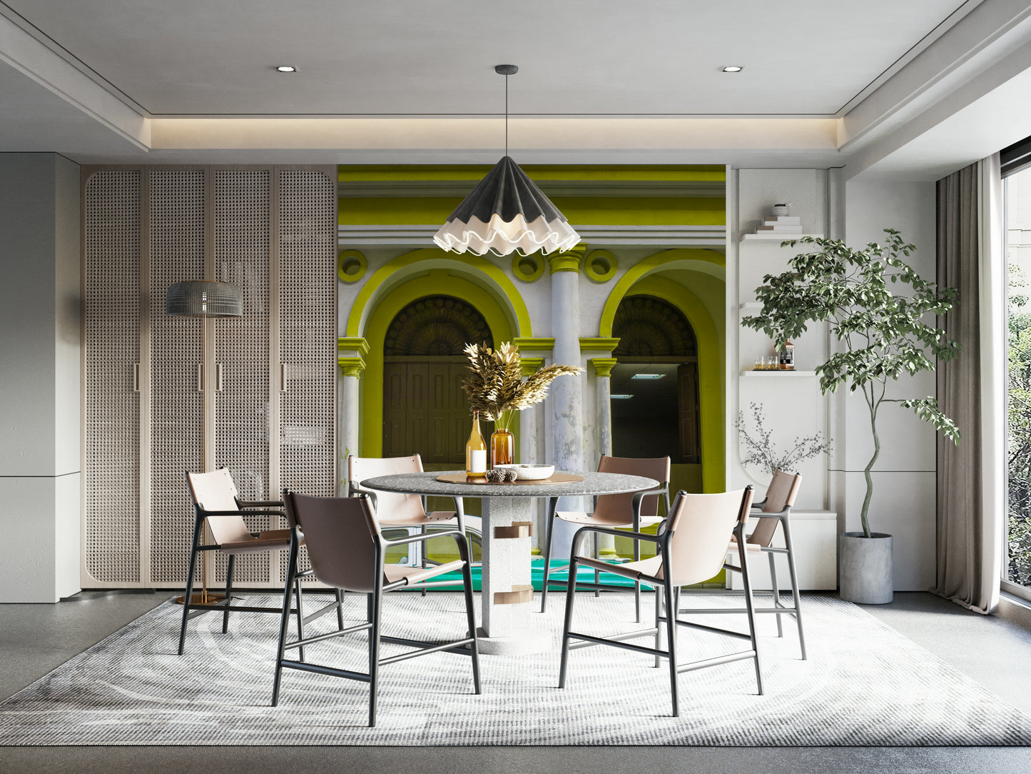 Ideal for a living room, dining room, or bedroom.

