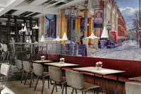 Snow-covered iconic landmarks 