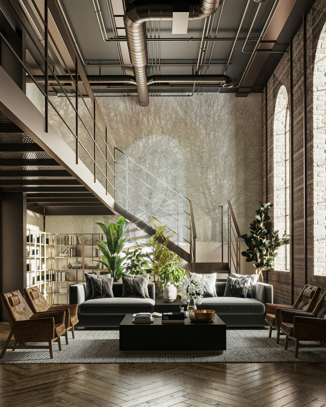 Snow-covered Hyde Park.

