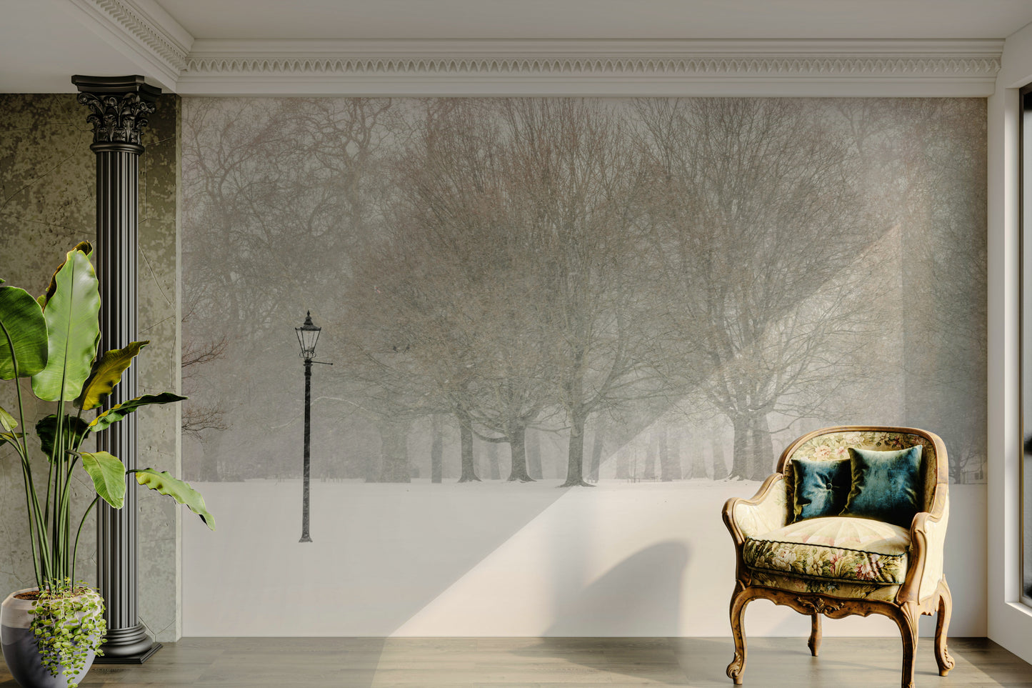 Classic black lamppost.

