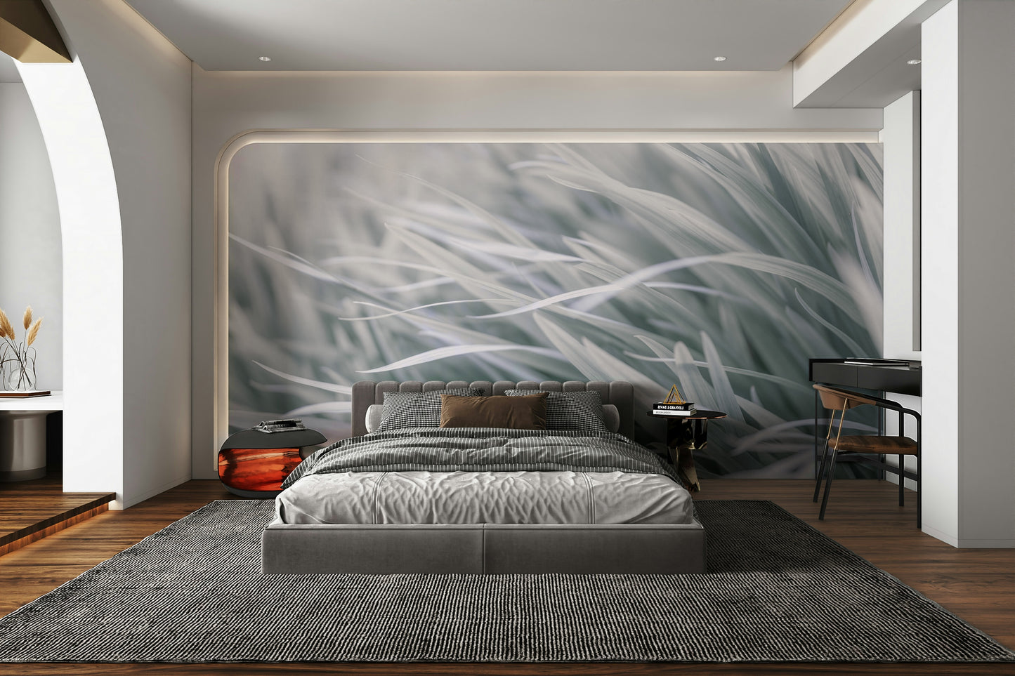 Gently swaying grass.

