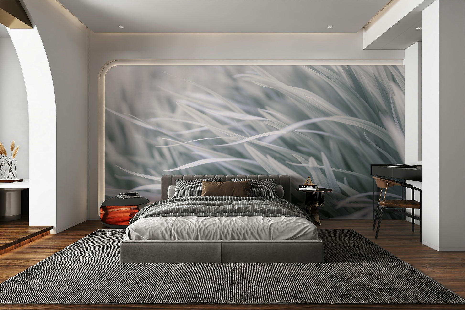 Gently swaying grass.

