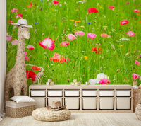 Vivid hues of red and green.

