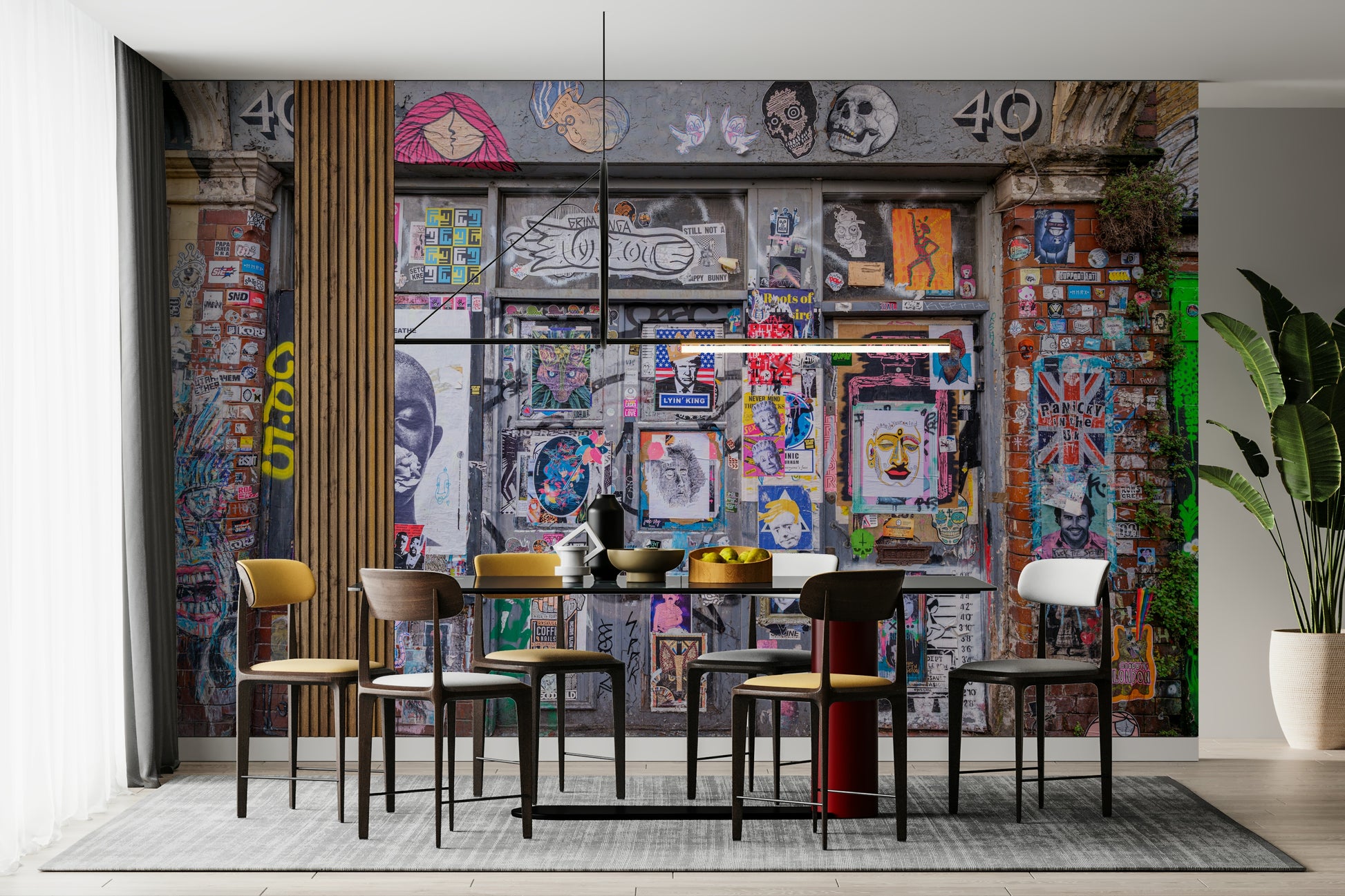 Bold colors and chaotic composition.

