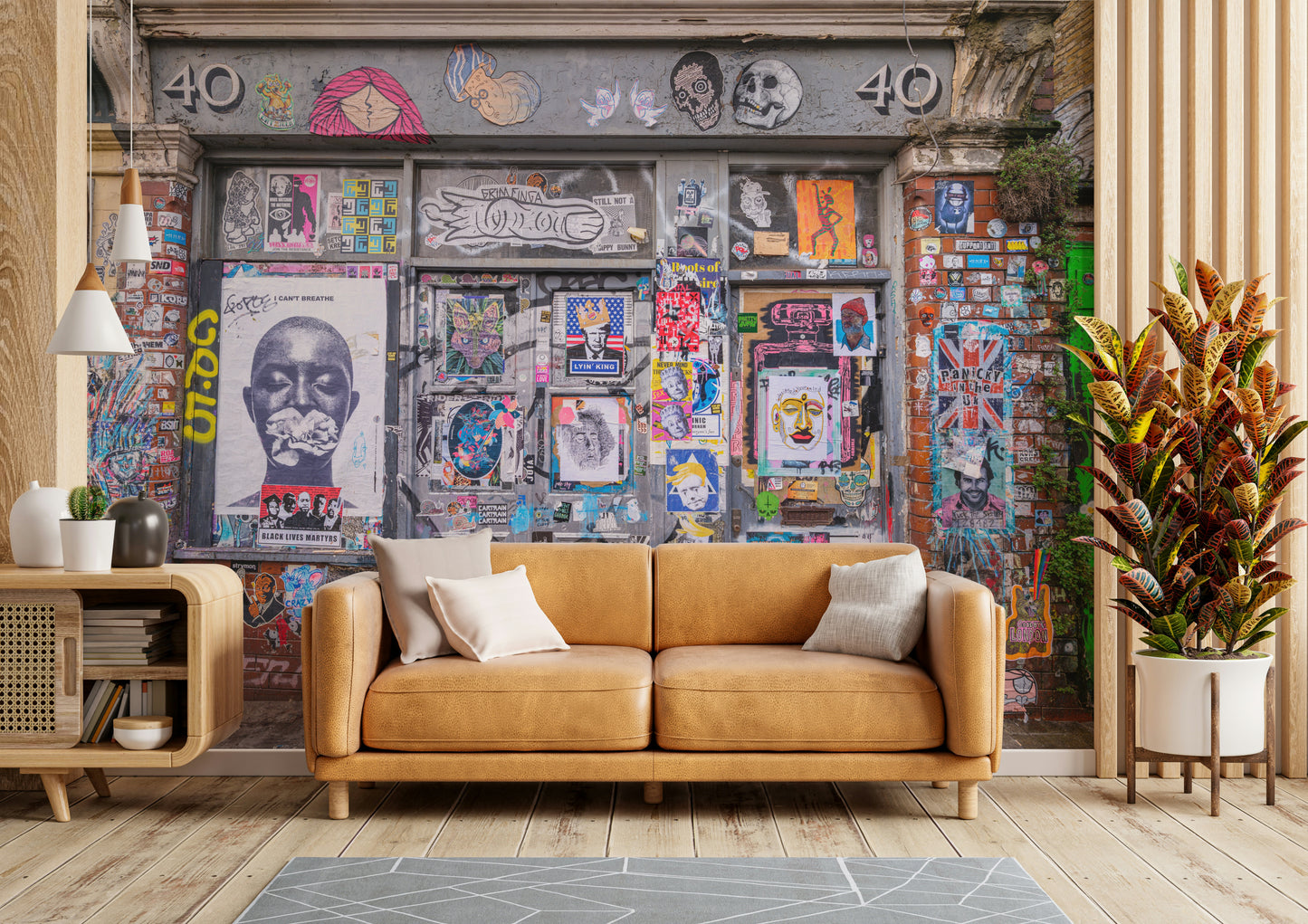 Diverse urban art styles.

