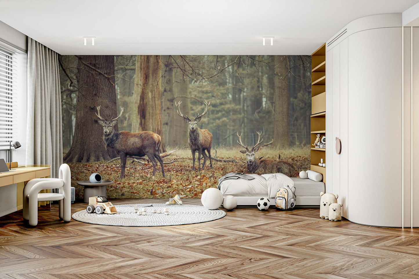 Serene woodland scene.

