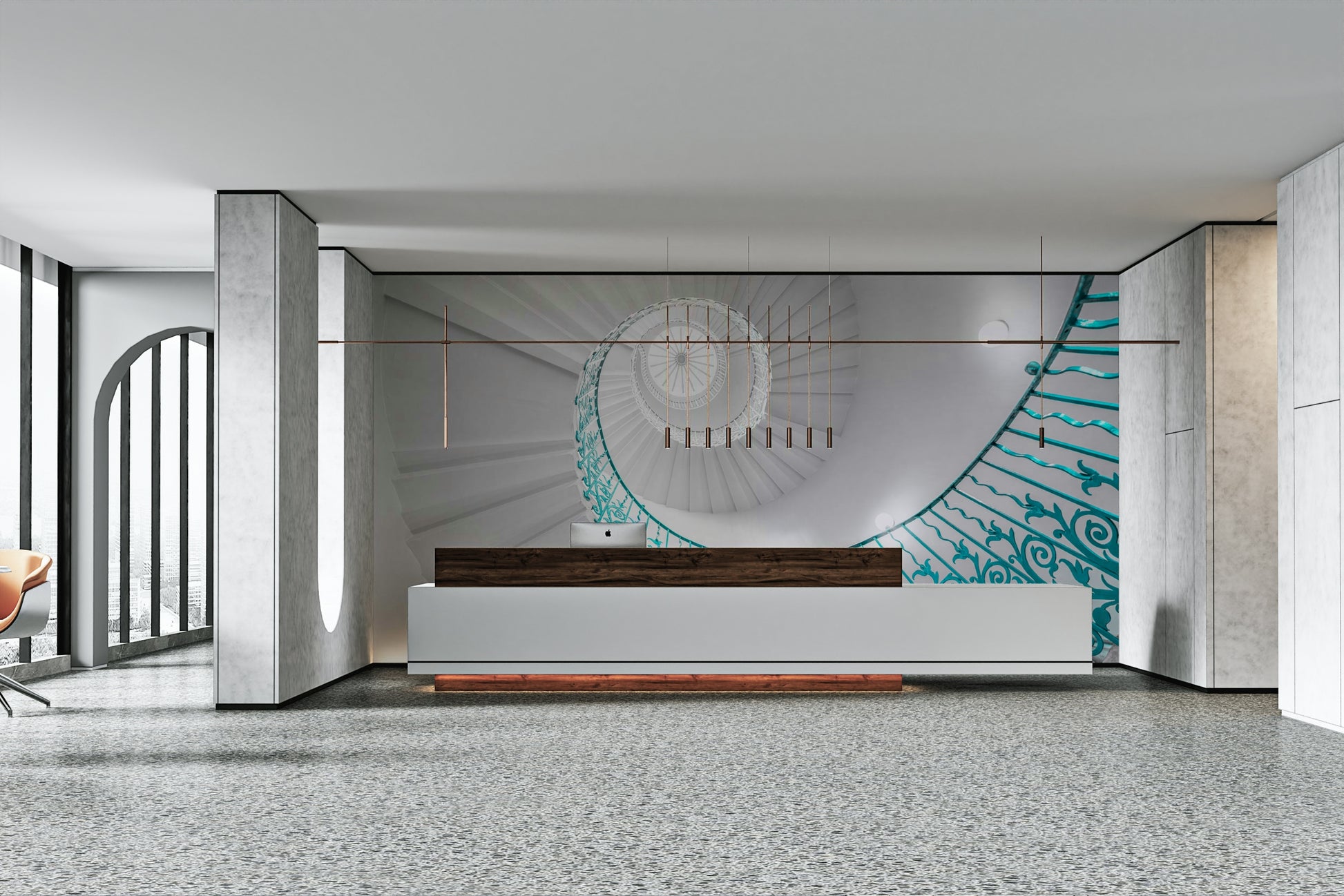 Sense of ascension, infinite space, and artistic design.

