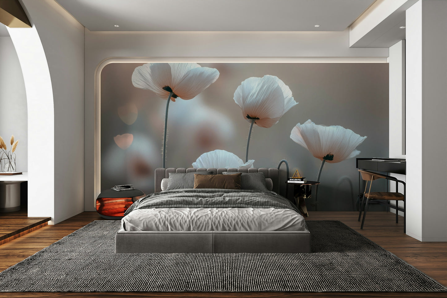 Focus on natural elegance and artistic calm.

