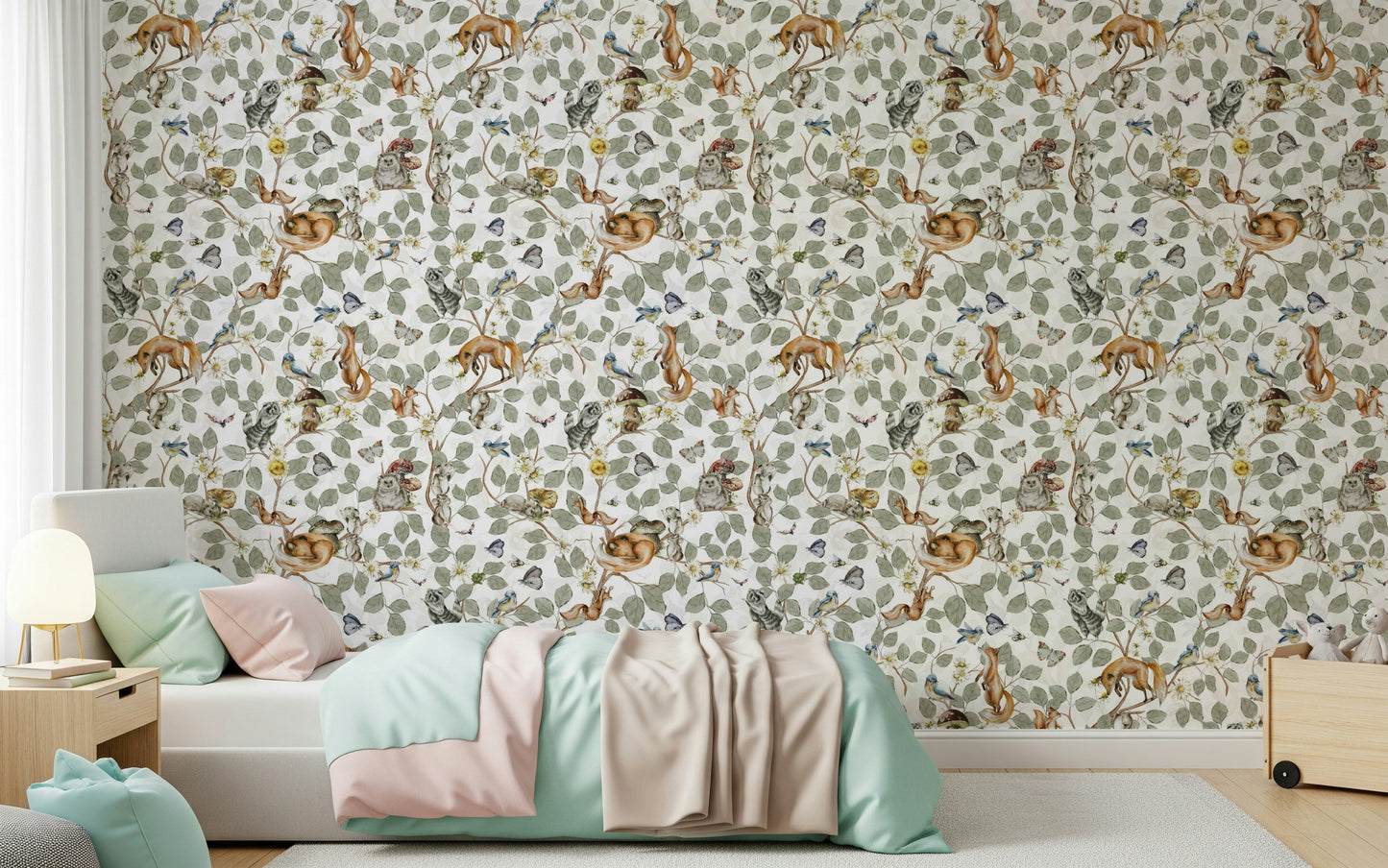 Forest Friends' Chinoiserie Foliage Wallpaper⁠