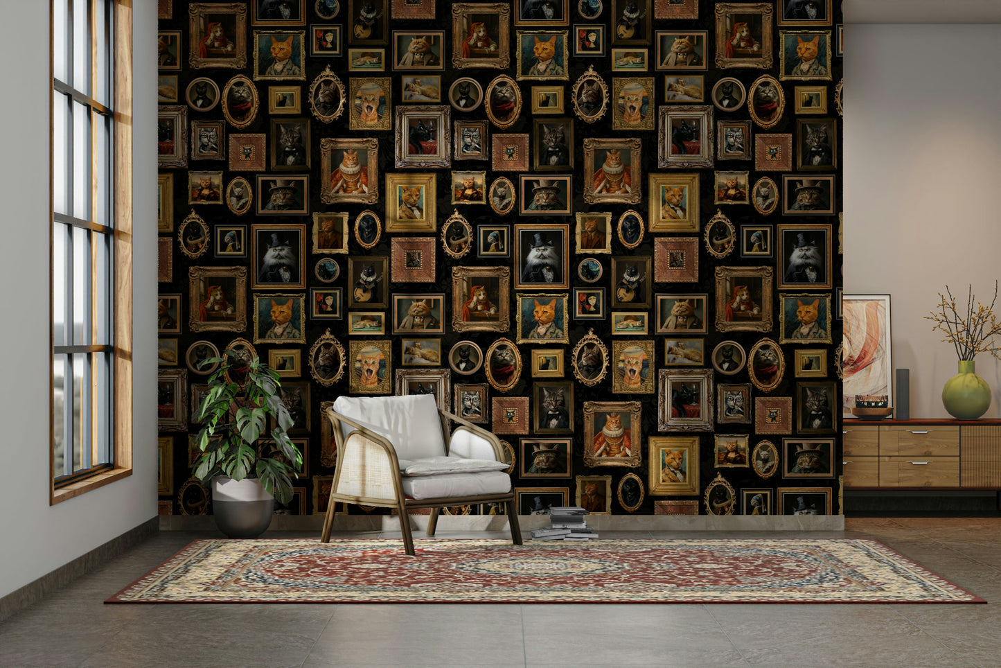 Gallery-style arrangement of "Purr-traits."

